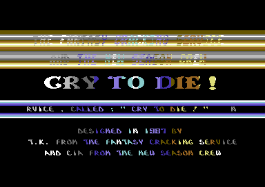 Cry to Die